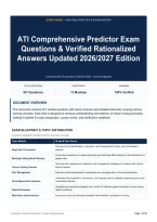 ATI Comprehensive Predictor Exam Questions & Verified Rationalized Answers Updated 2026&sol;2027 Edition