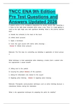 TNCC ENA 9th Edition Pre Test Questions and Answers Updated  2027