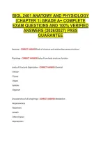 Biol 2401 Anatomy And Physiology &NewLine;&lpar;Chapter 1&rpar; Grade A&plus; Complete &NewLine;Exam Questions And 100&percnt; Verified &NewLine;Answers &lpar;2026&sol;2027&rpar; Pass &NewLine;Guarantee 