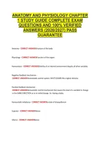 Anatomy And Physiology Chapter &NewLine;1 Study Guide Complete Exam &NewLine;Questions And 100&percnt; Verified &NewLine;Answers &lpar;2026&sol;2027&rpar; Pass &NewLine;Guarantee 