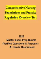 Comprehensive Nursing Foundations and Practice Regulation Overview Test 2026 &vert; Nursing Fundamentals Study Guide