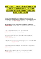 Epa Type 2 Certification Grade A&plus; &NewLine;Complete Exam Questions And &NewLine;100&percnt; Verified Answers &lpar;2026&sol;2027&rpar; &NewLine;Pass Guarantee 