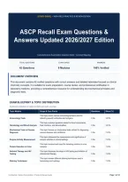 ASCP Recall Exam Questions & Answers Updated 2026&sol;2027 Edition