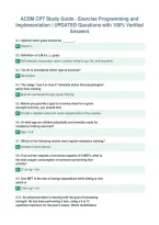 ACSM CPT Study Guide - Exercise Programming and&NewLine;Implementation &vert; UPDATED Questions with 100&percnt; Verified&NewLine;Answers