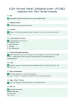 ACSM Personal Trainer Certification Exam &vert; UPDATED&NewLine;Questions with 100&percnt; Verified Answers