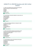 ACSM CPT &lpar;3&rpar; &vert; UPDATED Questions with 100&percnt; Verified&NewLine;Answers