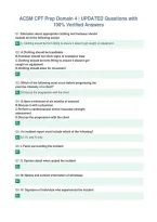 ACSM CPT Prep Domain 4 &vert; UPDATED Questions with&NewLine;100&percnt; Verified Answers&NewLine;