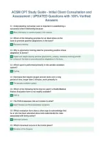 ACSM CPT Study Guide - Initial Client Consultation and&NewLine;Assessment &vert; UPDATED Questions with 100&percnt; Verified&NewLine;Answers