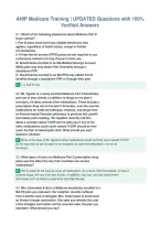 AHIP Medicare Training &vert; UPDATED Questions with 100&percnt;&NewLine;Verified Answers&NewLine;