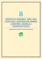 Principles Of Economics - D089 &vert; Wgu Study Guide &vert; Questions And Answers &vert; Exam Prep