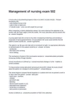 Management of nursing exam 502 Questions and Answers