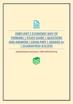 D089 Unit 2 Economic Way Of Thinking &vert; Study Guide &vert; Questions And Answers &vert; Exam Prep