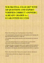 Nur 504 Final Exam 2027 With &NewLine;320 Questions And Expert&NewLine;Verified Correct Answers &vert; &NewLine;Already Graded A&plus; &vert; &NewLine;Guaranteed Success