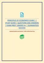 Principles Of Economics Exam 1 &vert; Study Guide &vert; Questions And Answers &vert; Exam Prep