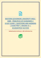 Western Governors University Wgu - D089 - Principles Of Economics &vert; Study Guide &vert; Questions And Answers &vert; Exam Prep