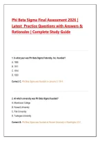 Phi Beta Sigma Final Assessment 2026 &vert;&NewLine;Latest Practice Questions with Answers &&NewLine;Rationales &vert; Complete Study Guide&NewLine;