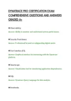 Dynatrace Pro Certification Exam&NewLine;Comprehensive Questions And Answers&NewLine;Graded A&plus;