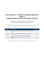 HLTH 644 Quiz 8 &ndash; Lifting the Burden&comma; Module 8 Week 8&comma; Liberty University Comprehensive Practice 2026&sol;2027 Edition