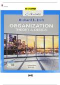 Organization Theory & Design 13th Edition by Richard L. Daft  - Complete, Elaborated and Latest(Test Bank) ALL(1-14) Chapters included updated for 2023