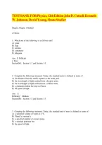 Test Bank for Physics&comma; 12th Edition by John D&period; Cutnell&comma; Kenneth W&period; Johnson&comma; David Young&comma; & Shane Stadler &vert; Complete Exam Questions & Answers 2025&ndash;2026