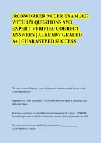 Ironworker Nccer Exam 2027 &NewLine;With 170 Questions And &NewLine;Expert-Verified Correct &NewLine;Answers &vert; Already Graded &NewLine;A&plus; &vert; Guaranteed Success 