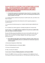 Massachusetts Construction Supervisor License &NewLine;&lpar;Csl&rpar; &ndash; Exam Questions And Correct Answers &NewLine;&lpar;Verified Answers&rpar; Plus Rationale &vert; 2027 Q&A &vert; &NewLine;Instant Download Pdf