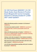 Cit 105 Final Exam 2026&sol;2027 &vert; Cit 105 &NewLine;Study Guide&comma; Exam Review & Practice &NewLine;Exam Merged with Correct Complete &NewLine;Solutions &vert;&vert; Already Graded A&plus; &vert;&vert; 2026-&NewLine;2027 Latest Update&excl;&excl;&excl;