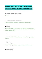Earth Sci 2Gg3 Exam Script With&NewLine;Verified Questions And Answers&NewLine;