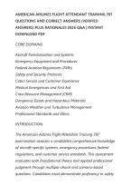 American Airlines Flight Attendant Training 787 Exam&NewLine;Questions And Correct Answers &lpar;Verified Answers&rpar;&NewLine;Plus Rationales 2026 Q&A &vert; Instant Download Pdf