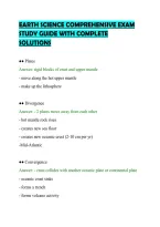 Earth Science Comprehensive Exam&NewLine;Study Guide With Complete&NewLine;Solutions