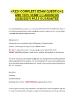 Nr224 Complete Exam Questions &NewLine;And 100&percnt; Verified Answers &NewLine;&lpar;2026&sol;2027&rpar; Pass Guarantee 