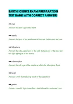 Earth Science Exam Preparation&NewLine;Test Bank With Correct Answers
