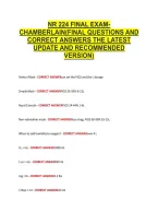 Nr 224 Final Exam- &NewLine;Chamberlain&lpar;Final Questions And &NewLine;Correct Answers The Latest &NewLine;Update And Recommended &NewLine;Version&rpar; 