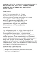 Arizona College Of Nursing Nur 354 Pharmacology Ii&NewLine;Exam 2 Questions And Correct Answers &lpar;Verified&NewLine;Answers&rpar; Plus Rationales 2026 Q&A &vert; Instant&NewLine;Download Pdf&period;