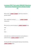Louisiana POST Test Latest 2026&sol;2027 Questions &NewLine;and Correct Detailed Answers Already Graded &NewLine;A&plus; 