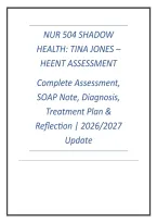 NUR 504 SHADOW &NewLine;HEALTH&colon; TINA JONES &ndash; &NewLine;HEENT ASSESSMENT &NewLine;Complete Assessment&comma; &NewLine;SOAP Note&comma; Diagnosis&comma; &NewLine;Treatment Plan & &NewLine;Reflection &vert; 2026&sol;2027 &NewLine;Update