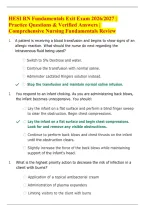 HESI RN Fundamentals Exit Exam 2026&sol;2027 &vert; Practice Questions & Verified Answers &vert; Comprehensive Nursing Fundamentals Review