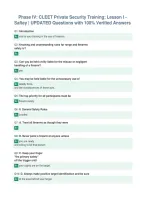 Phase IV&colon; CLEET Private Security Training&semi; Lesson I -&NewLine;Saftey &vert; UPDATED Questions with 100&percnt; Verified Answers