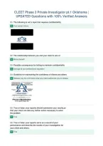 CLEET Phase 3 Private Investigator pt&period;1 Oklahoma &vert;&NewLine;UPDATED Questions with 100&percnt; Verified Answers&NewLine;