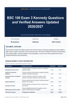 BSC 108 Exam 3 Kennedy Questions and Verified Answers Updated 2026&sol;2027