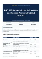 BSC 108 Kennedy Exam 1 Questions and Verified Answers Updated 2026&sol;2027