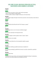 Soc 309C Exam 1 Review Updated Actual&NewLine;Questions And Correct Answers