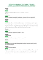 Soce&sol;Final Exam Study Guide Updated&NewLine;Actual Questions And Correct Answers