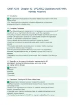 CYBR 4330 - Chapter 10 &vert; UPDATED Questions with 100&percnt;&NewLine;Verified Answers