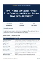 BASI Pilates Mat Course Review Exam Questions and Correct Answer Keys Verified 2026&sol;2027