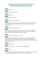 Sociology Education Updated Actual&NewLine;Questions And Correct Answer