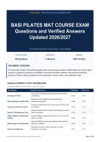 BASI PILATES MAT COURSE EXAM Questions and Verified Answers Updated 2026&sol;2027
