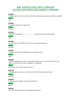 Soil Science Final Test 1 Updated&NewLine;Actual Questions And Correct Answers