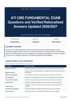 ATI CMS FUNDAMENTAL EXAM Questions and Verified Rationalized Answers Updated 2026&sol;2027