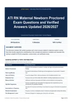 ATI RN Maternal Newborn Proctored Exam Questions and Verified Answers Updated 2026&sol;2027 &lpar;1&rpar;